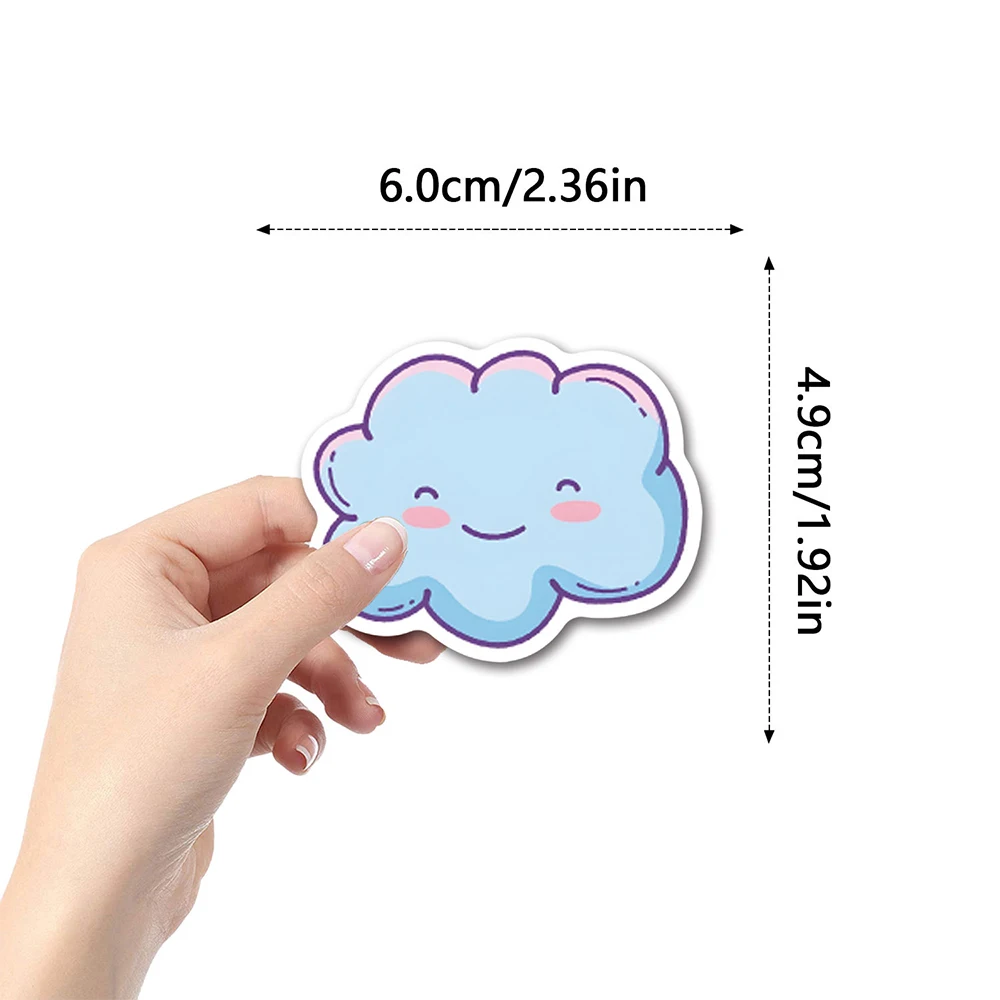 10/30/55/110PCS Cartoon Cloud Sticker Cute Graffiti Decoration Skateboard Bike valigia frigorifero decalcomania impermeabile giocattolo per bambini