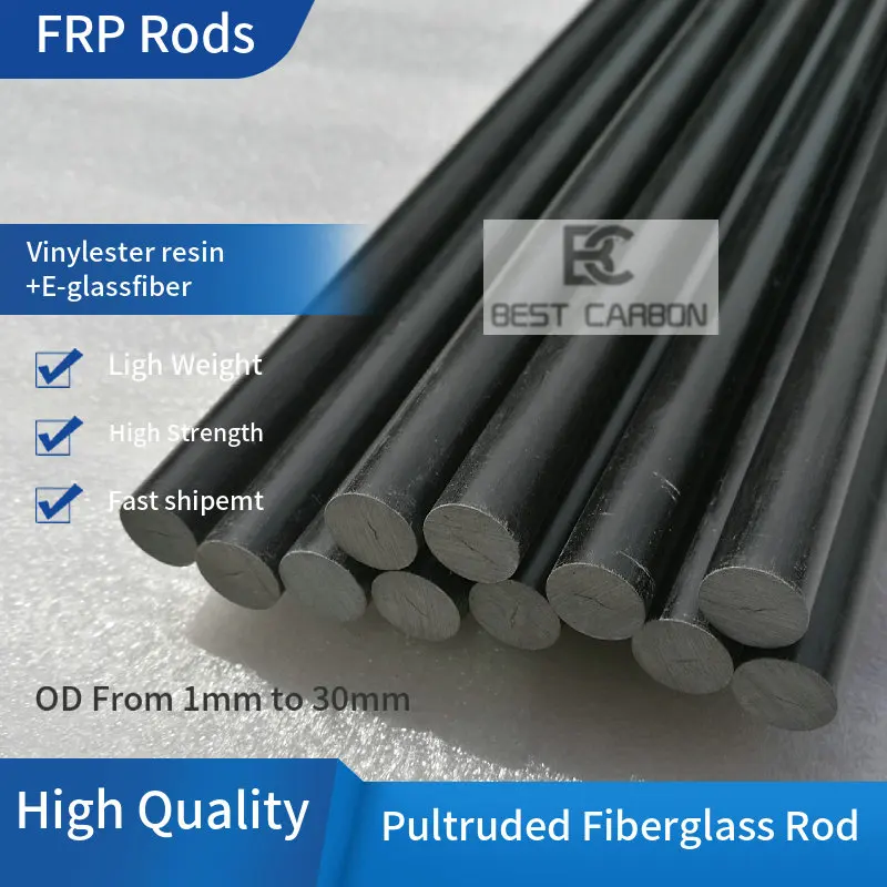 Free shipping OD1 2 3 4 5 6 7 8 10 11 12 14 16 20mm, 500mm length Round Pultruded Fiberglass Rod,frp rod, gfk rod ,kite pole