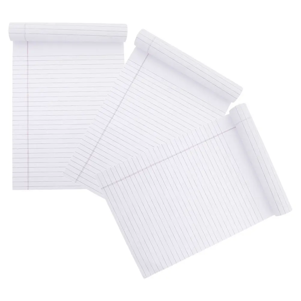 3Pcs A4 Tear Off Notepad Lined Memo Pad Thickened Ruled Paper Portable Work Legal Pad for Students Teachers Business Meeting
