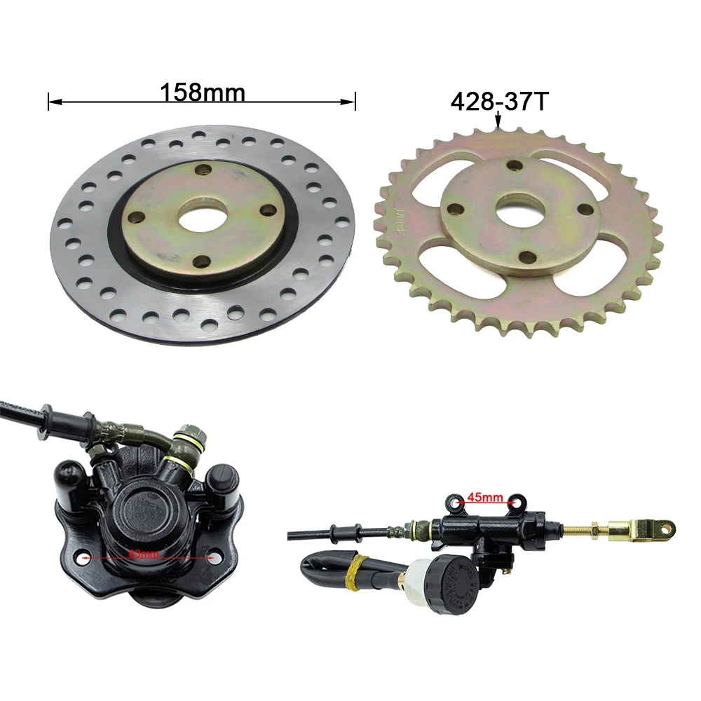 1000mm 850mm Rear Axle Assy With 428# 140L Chain 37T Sprocket Hydraulic Brake Kit For DIY Electric Go Kart ATV UTV Buggy Quad image 4