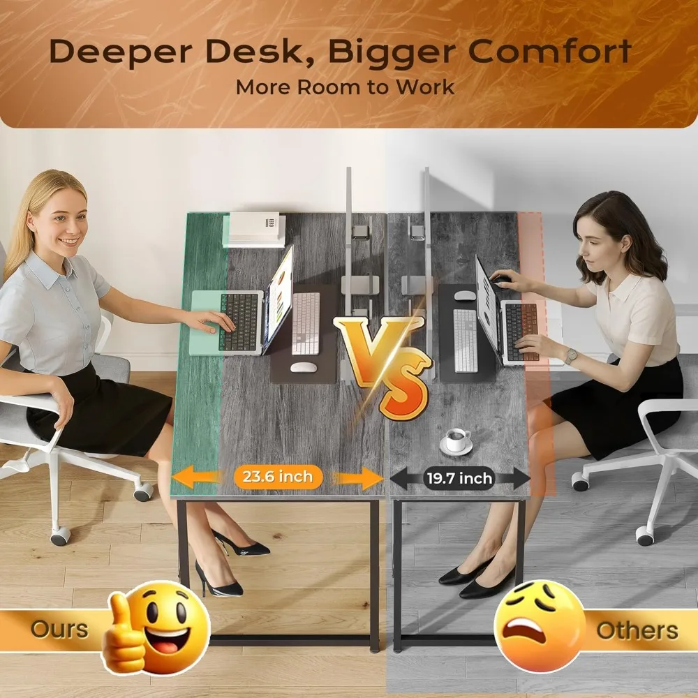 Escritorio grande para juegos y oficina de 48 x 24 pulgadas con superficie espaciosa para uso en el hogar, el estudio y el dormitorio