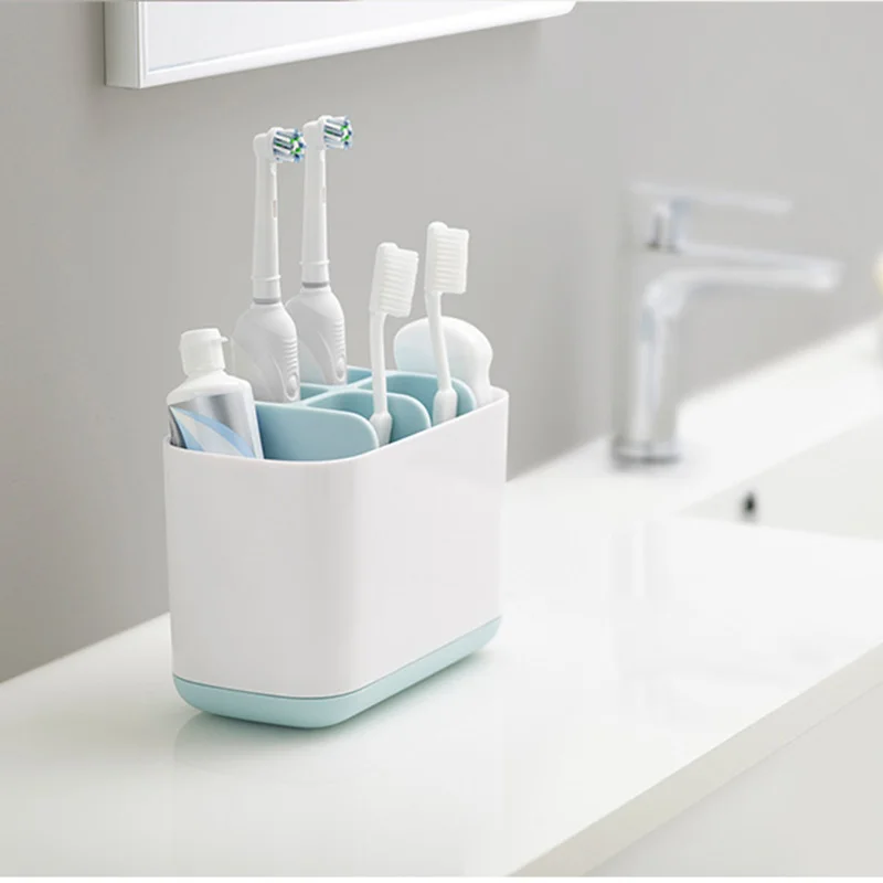 

Toothbrush Toothpaste Holder Organizer Stand Bedroom Storage Shelf Plastic Containers Baskets Makeup Dental Brush Rack