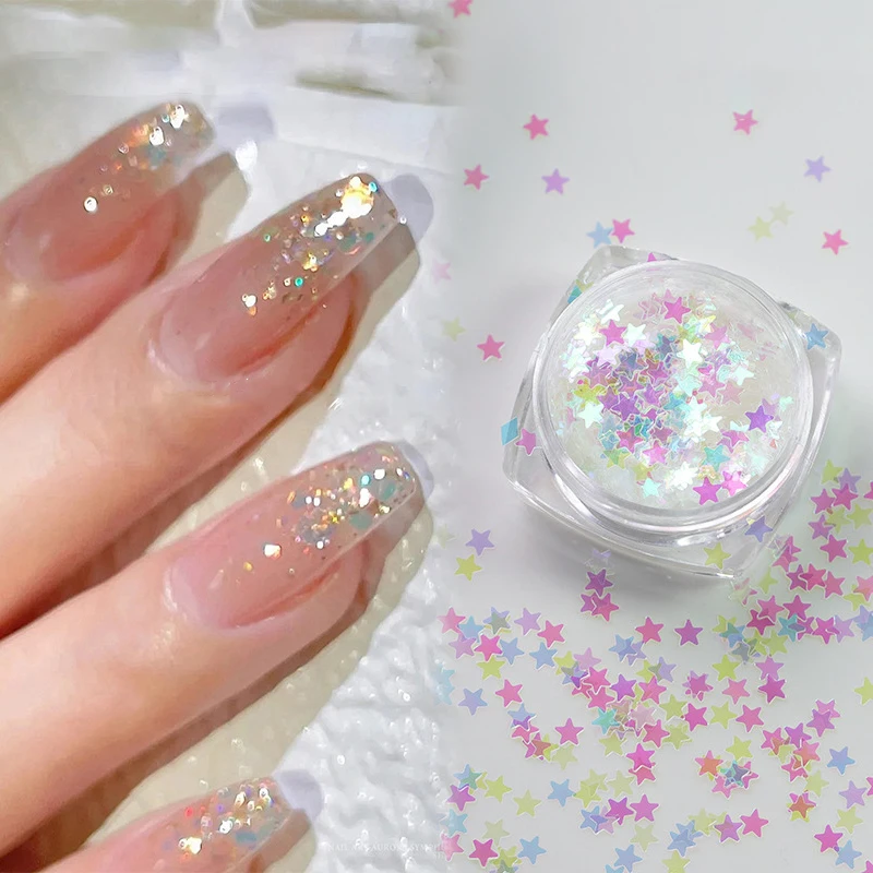 1 boîte Nail Art Super paillettes paillettes holographique nord Nail Art paillettes lumières Laser flocons autocollant bricolage accessoires manucure