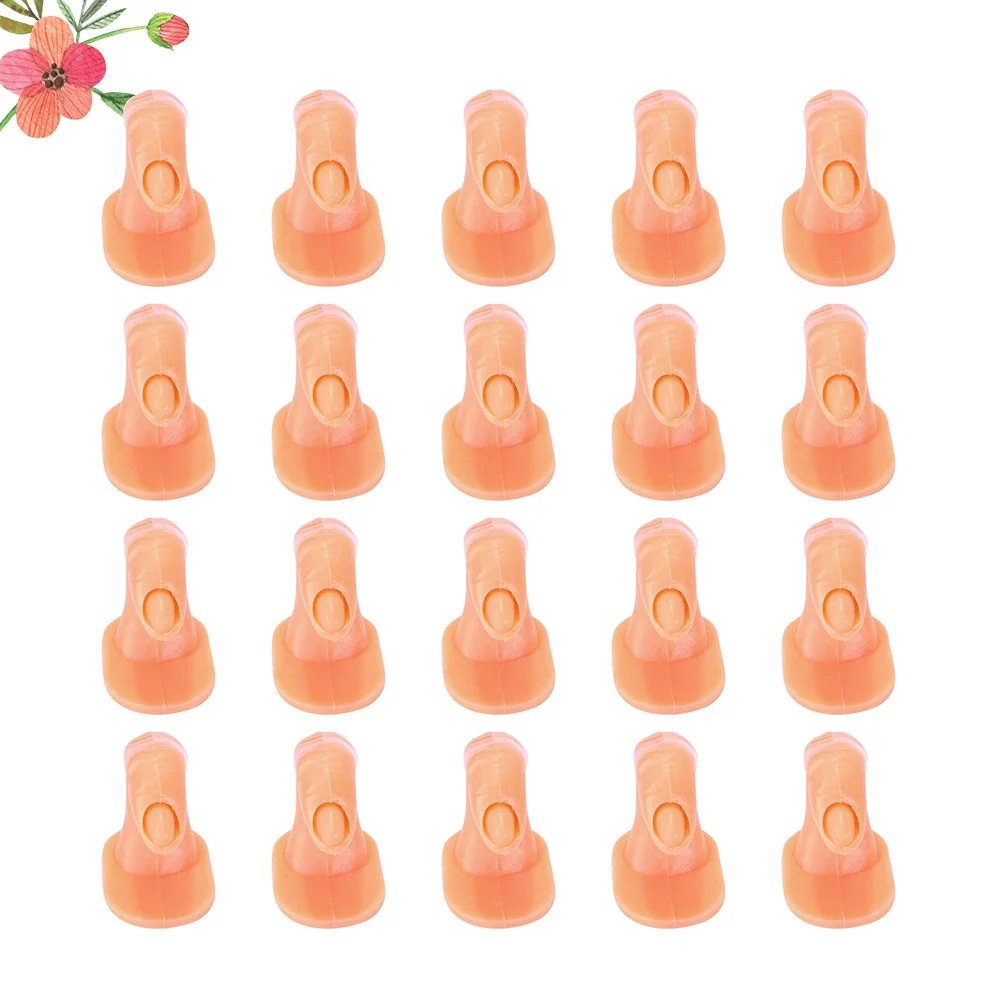 20pcs Fake For Nail Art Portable Manicure Training Tool Beginner Salon Use Practice Fingers For Plastic Nails
