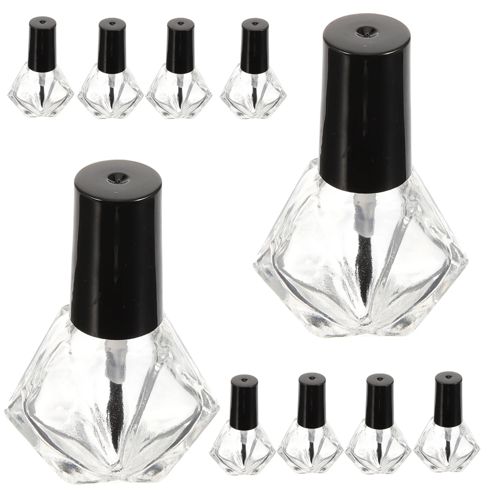 10 garrafas de esmalte de vidro dos pces leve portátil vazio recipientes recarregáveis viagem aliciamento aplicador de óleo essencial