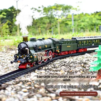 Classic Electric Train Set – Retro Steam Locomotive Model with Alloy Rail Cars & Railway Track, Vintage-Style Toy Gift for Kids 1