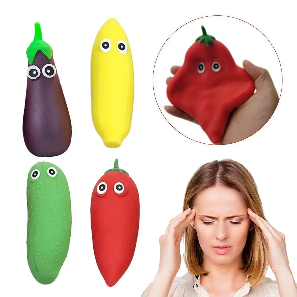 ألعاب الضغط على الخضروات ألعاب محاكاة لطيفة للطعام قابلة للعصر لتخفيف التوتر للأطفال والكبار ألعاب مضادة للإجهاد