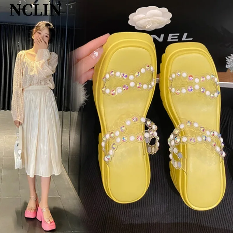 

2024 Summer Sandals Shoes for Women Square Toe High Heeled Sandals Roman Shoes Open Toe Women Sandals High Heels Zapatos Mujer