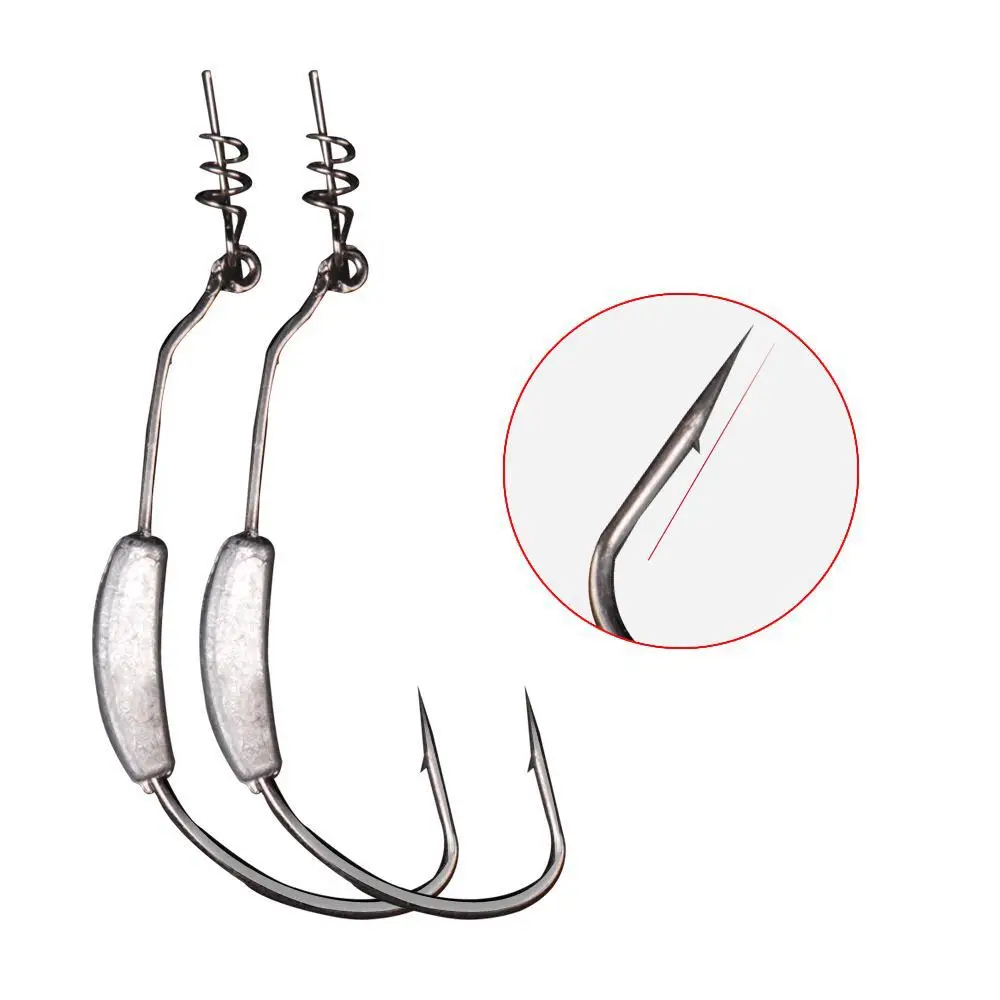

SGYAO Fish Hook 2G-9GFishing Hooks Jig Head 4Pcs/lot With Spin Lock Pin Spinner For Soft Fishing Bait Of Carbon Steel Hooks