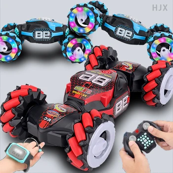 2022 New Rc Stunt Car Remote Control Dual Control Vehicle Watch Motion Sensor Electric Toy Gift for Children Drive 2.4GHz 4wd Rotation