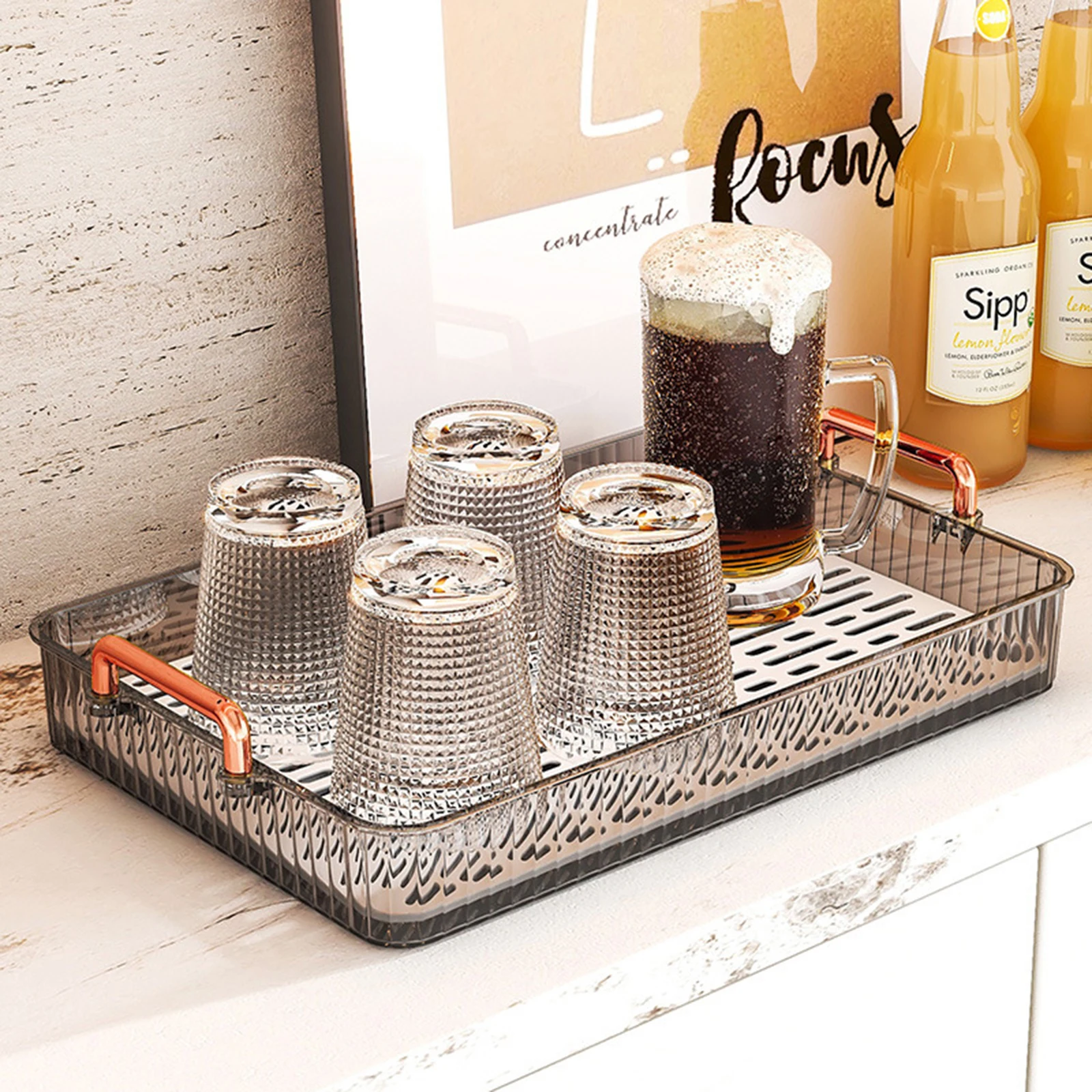 

Кухонный сушильный поднос из АБС-пластика, поднос для хранения десертных тарелок, поднос для фруктов и тортов, настольный поднос для косметики, ювелирных изделий