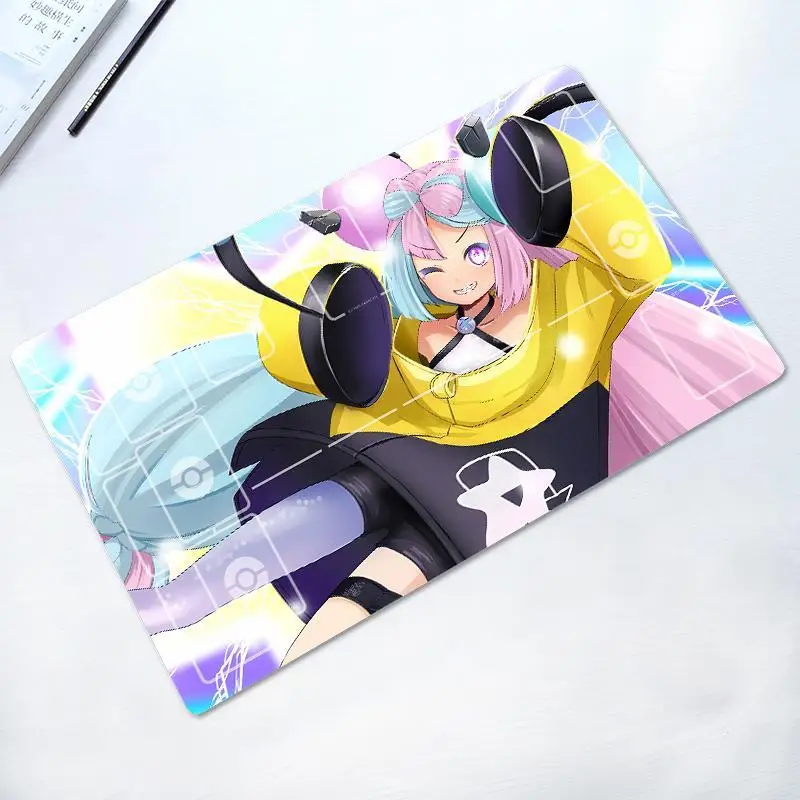 Cartoon Iono PTCG DIY Anime Game Battle card Rubber Card Pad Mouse Pad Keyboard Pad 600*350*2mm