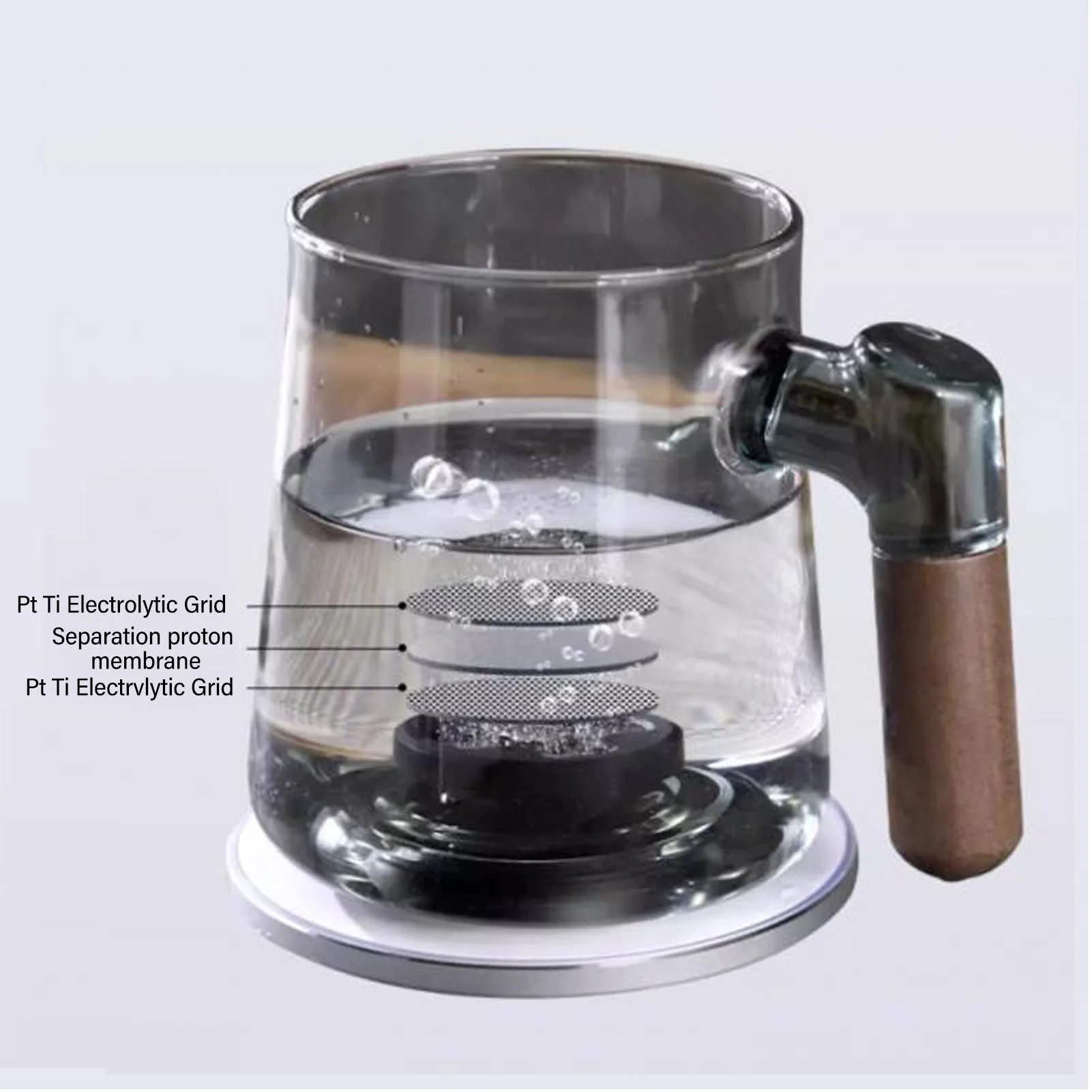 Hydrogen Rich Water Machine Hydrogen Water Pitcher Ergonomic Grip SPE Electrolysis Technology 400ml with Charging Base for Home