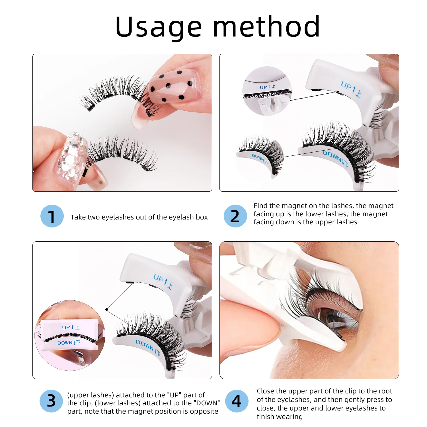 CILLOPHY 3D Magnetic False Eyelashes Tweezer Set Natural Mink False Lash Professional Eyelash Extension Makeup Tool