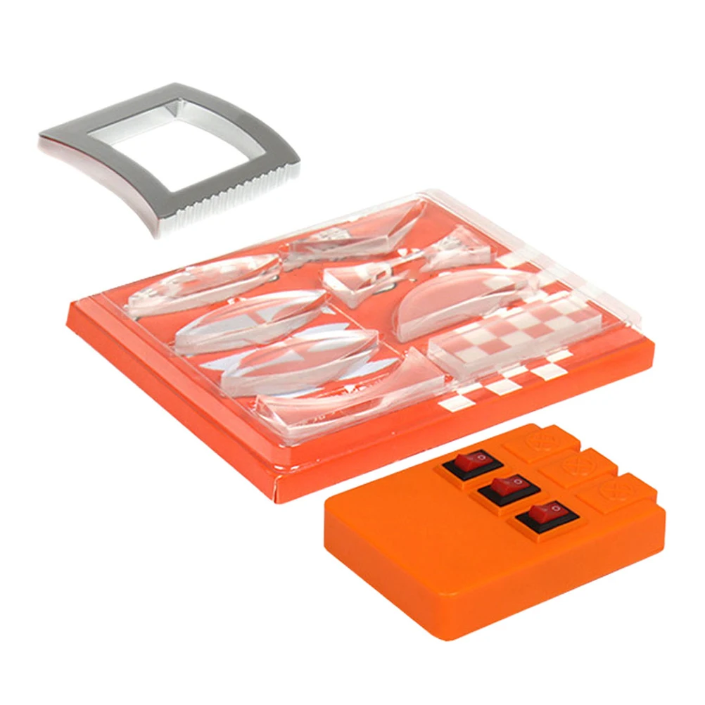 

1 Set Optical Experiment Physics Optics Science Kit With Convex Concave Lenses Triangular Prism Three Light Source Apparatus For