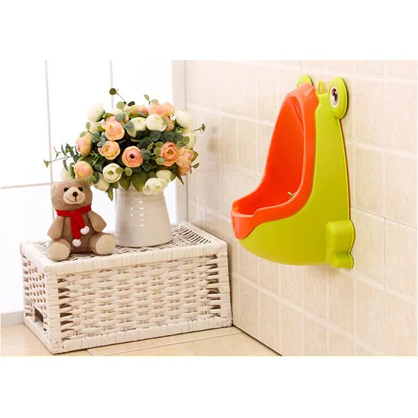 吸盤付き漫画柄男の子用小便器-29x21x15cm-黄色-pp製-男の子用トイレトレーニング漫画デザイン子供用補助器具