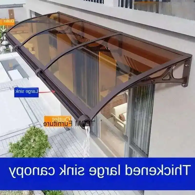 

Outdoor Waterproof Awning for Courtyard Modern Thickened Metal Rain Cover Awnings Creative Minimalist Terrace Awning for Home