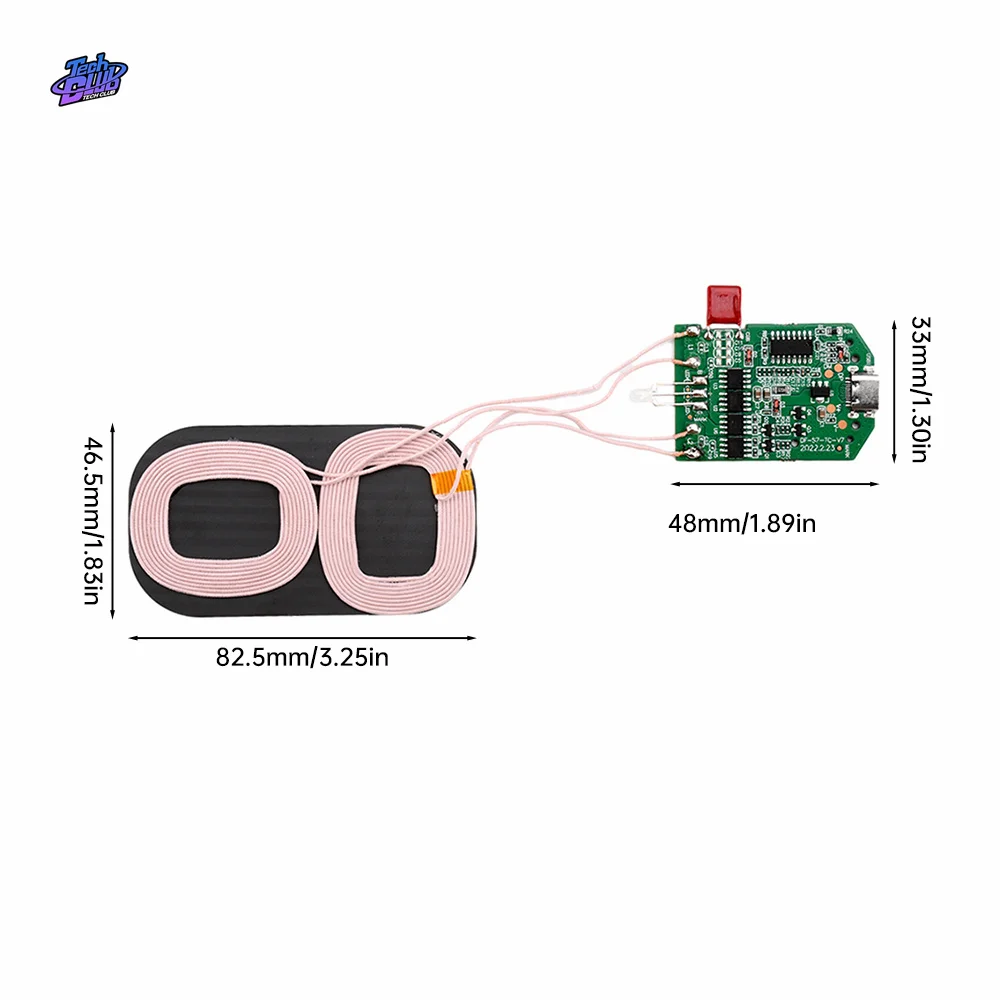 15W Wireless Charger Receiver Coil Module PCBA Universal Wireless Charging Circuit Board for Phone Power Tool Accessory