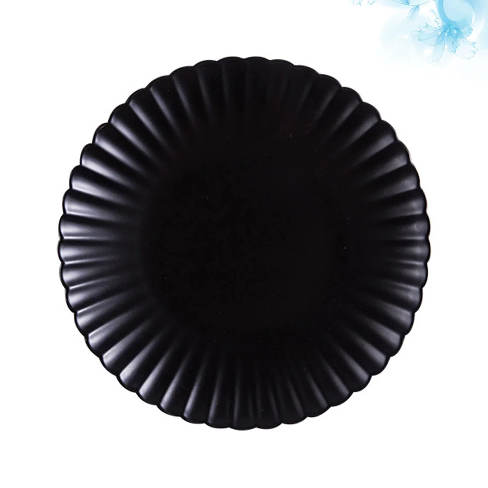 

Черная керамическая тарелка с хризантемой в стиле ретро, десертная тарелка для закусок, поднос для еды, кухонная посуда, идеально подходит для торта, суши, фруктов