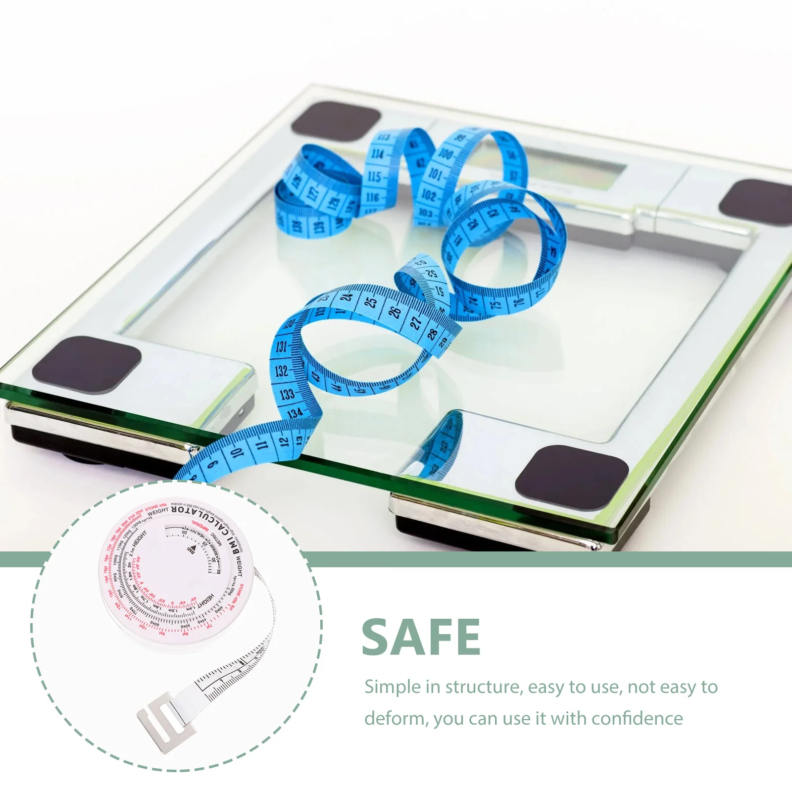 

Compact Measuring Tape for Body Fat Calculation Retractable Design with Bmi Chart Easy Read Dual Units Ideal for Travel Home Gym