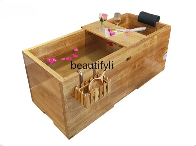 Club Oak Adult Bath Bucket Household Solid Wood Bathtub Wooden Bath Barrel Beauty Salon Bath Bucket