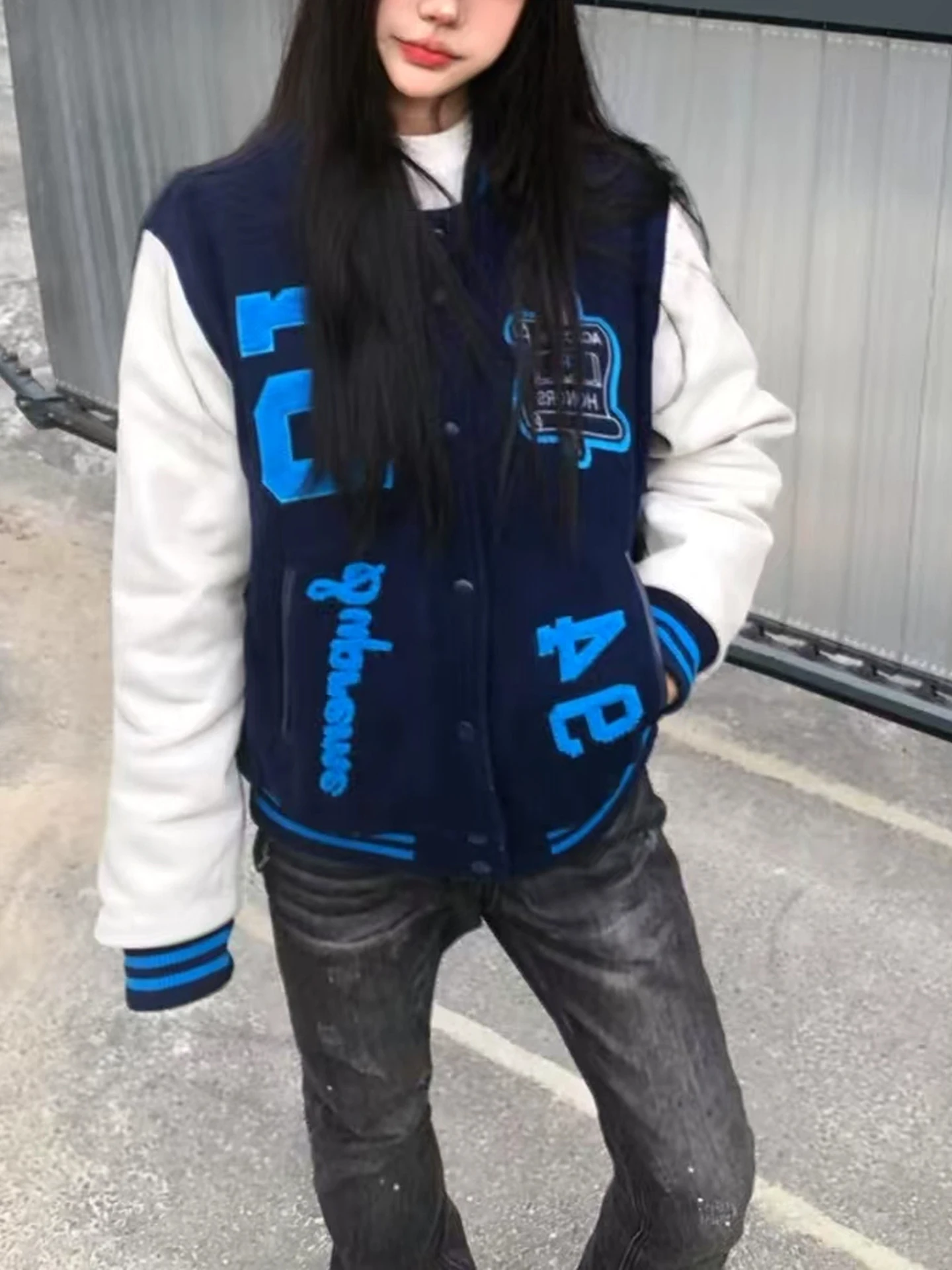 

Утепленная куртка-бомбер в американском стиле для мужчин и женщин, уличная мода, свободный крой, удлиненная модель