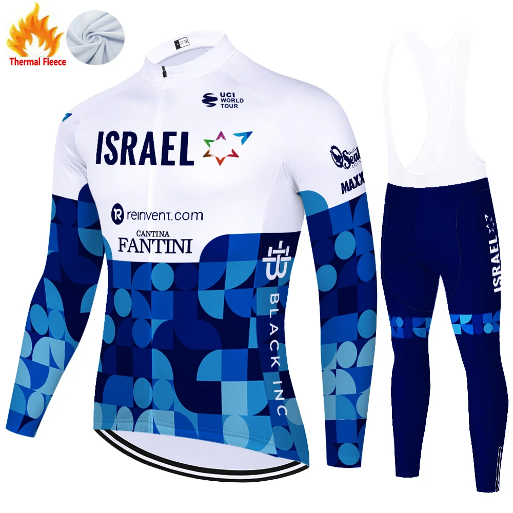 2024 ISRAEL team ropa ciclismo hombre Winter Thermal Fleece maillot ciclismo hombre cycling jersey tenue cyclisme homme