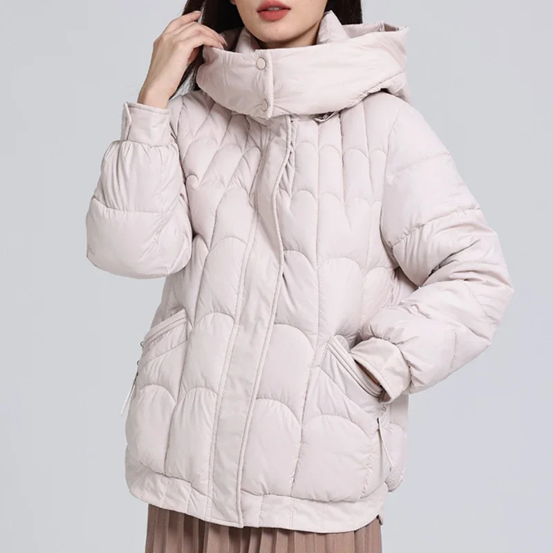 

Fashion Winter Coat Female Outerwears 2024 Elegant Loose Thick Warm Woman Parkas Hooded Lady Jackets High Quality