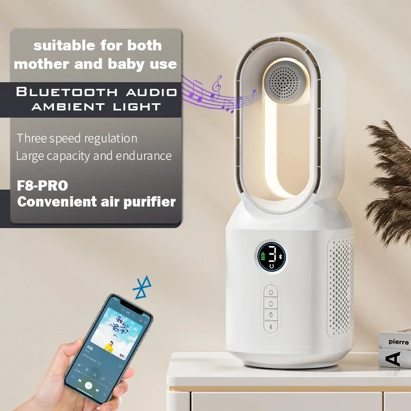 Newly Designed Upgraded Version With Bluetooth Sound System Mini Air Purifier For Office