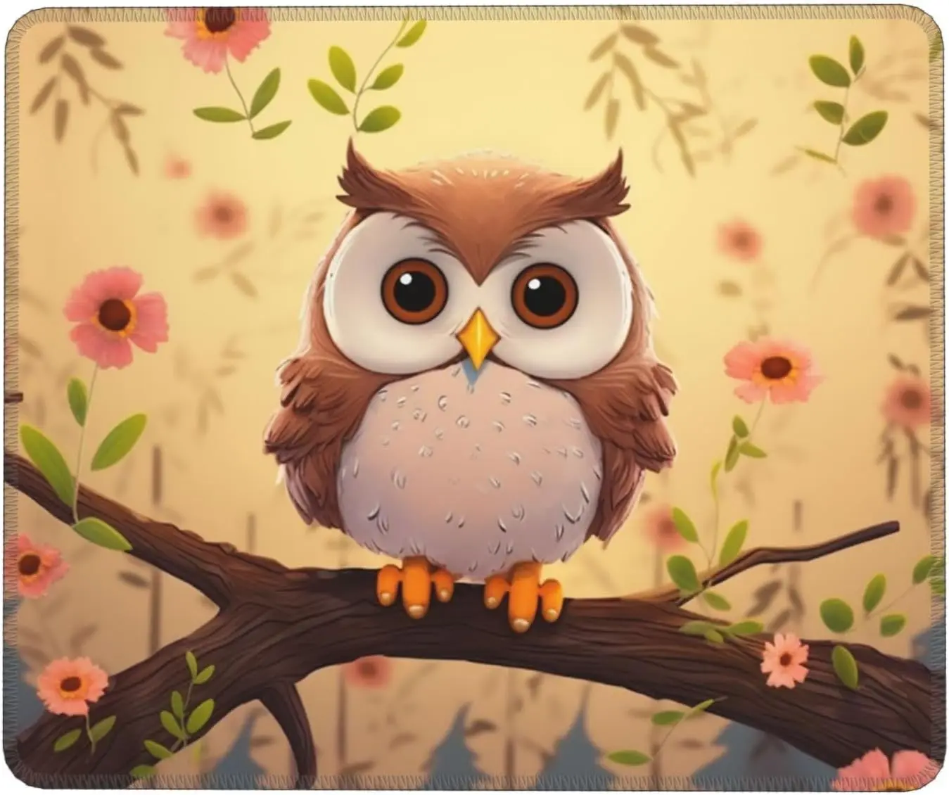 

Cute owl mousepad with seam edge sliding rubber PC game accessories high-definition printed washable and durable carpet tablemat