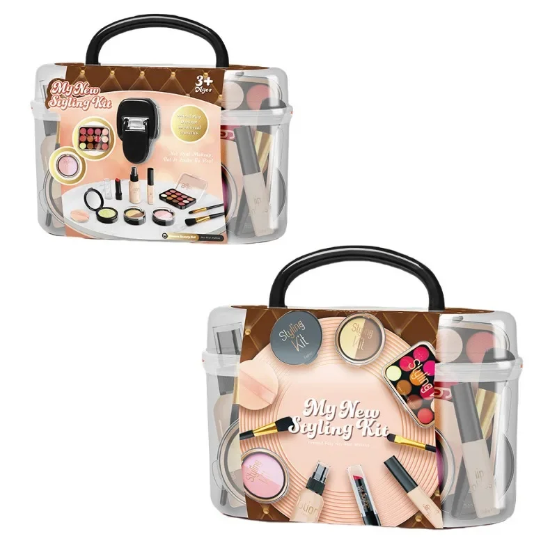 Kinderspeelhuis Simulatie Make-up Speelgoed, Meisjes Schoonheid Spelen Cosmetica Speelgoedset met opbergdoos Gereedschap voor kinderen Meisjescadeaus