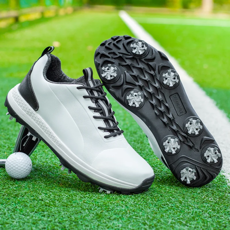 Spiked Men Golf Shoes Waterproof Microfiber Anti-collision Toe Outdoor Competition Sports Sneakers size 39-47