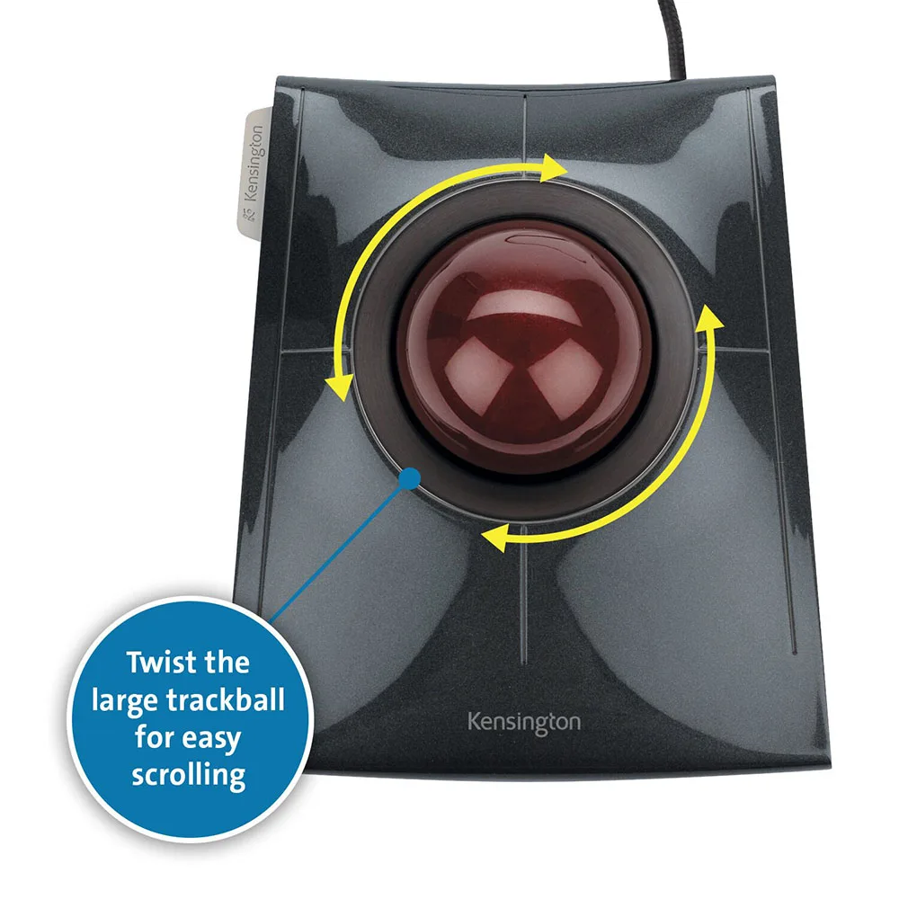 Imagem -03 - Kennow-original Slimblade Wired Trackball Mouse Controle de Mídia para pc ou Laptop Bola Grande para Autocad K72327