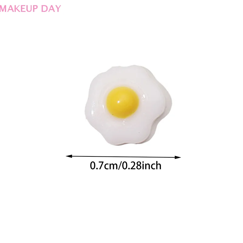 20pcs/Bag Mini Poached Eggs 3D Nail Art Decorations Cute Poached Eggs Nails Charms Designs DIY Resin Nail Accessories