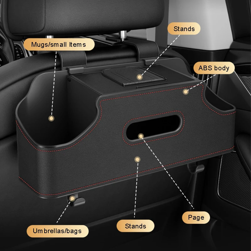 Baby Bottle Holder Car Seat Headrest Drink Cup Holder Rear Seat Kids Watching Movie Phone Holder Tissue Box Hanging Toys Hook