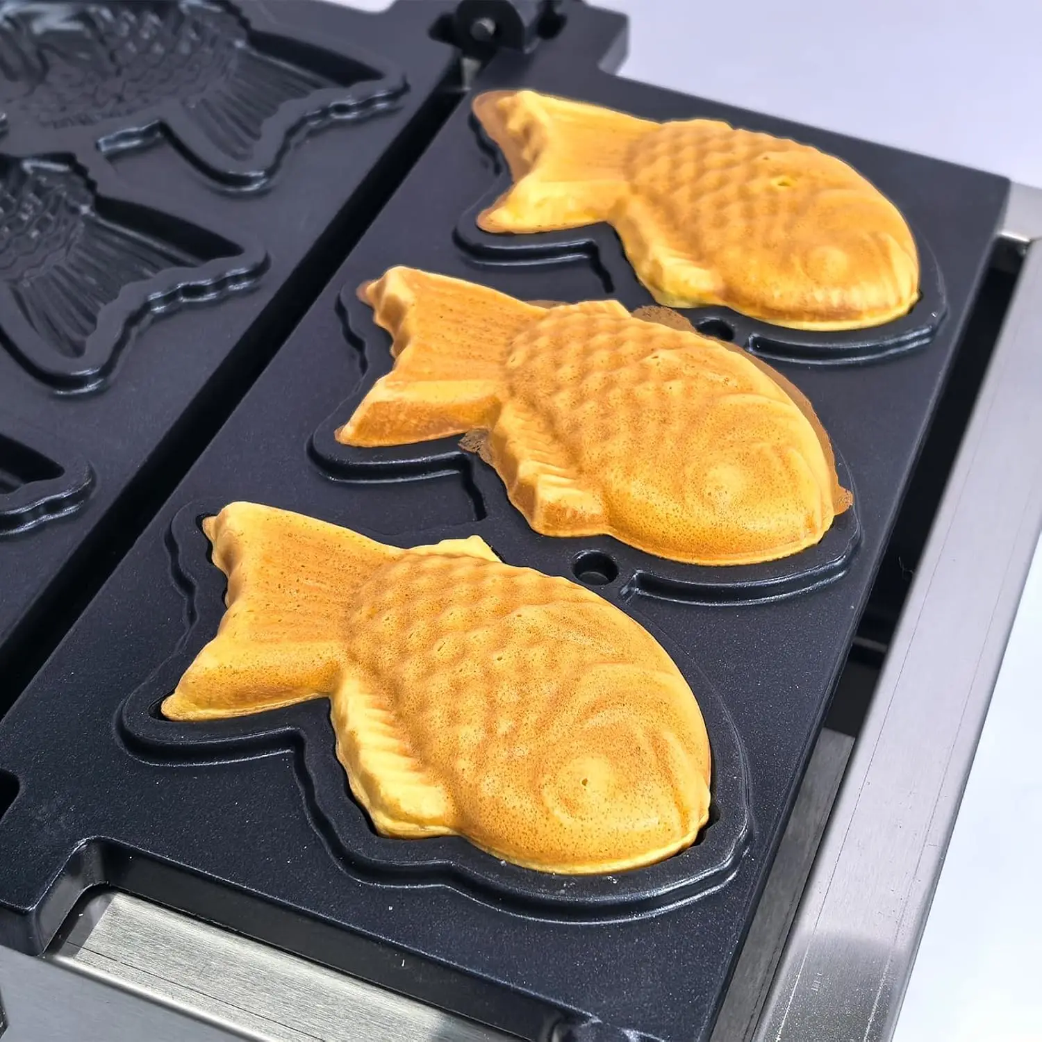 Electric 6pcsTaiyaki Fish Waffle Maker Iron Taiyaki Machine Commercial Waffle Making Machine With Flip Non-stick Plate