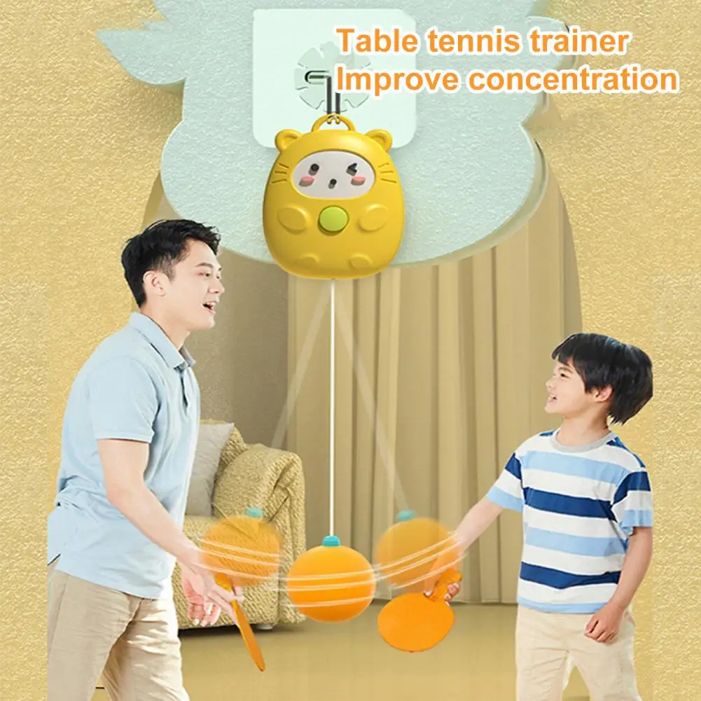 Hanging Table Tennis Trainer Gym Table Tennis Trainer Ceiling Mount Table Tennis Trainer Set with Cartoon for Kids for Beginners