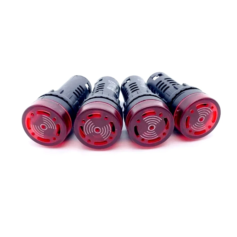 

1/5/10 Pcs 22mm AD16-22SM 12V 24V 110V 220V 380V Flash Signal Light Red LED Active Buzzer Beep Alarm Indicator Lamp