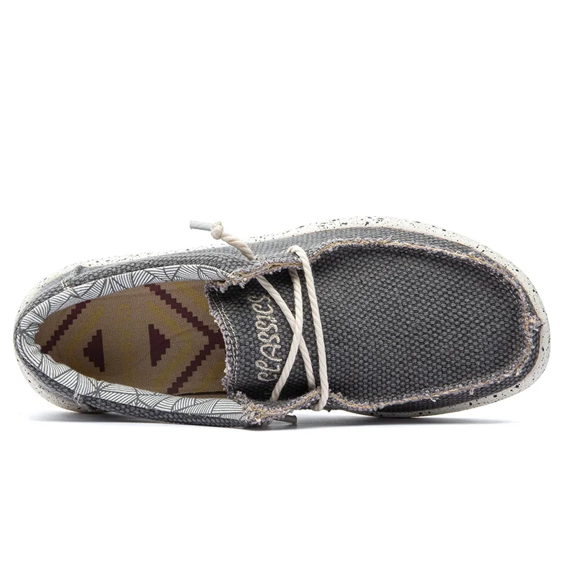 Leichte, bequeme, lässige Slip-On-Loafer aus Canvas für Herren mit weicher Sohle – ideal zum Gehen und Reisen – Detail 9