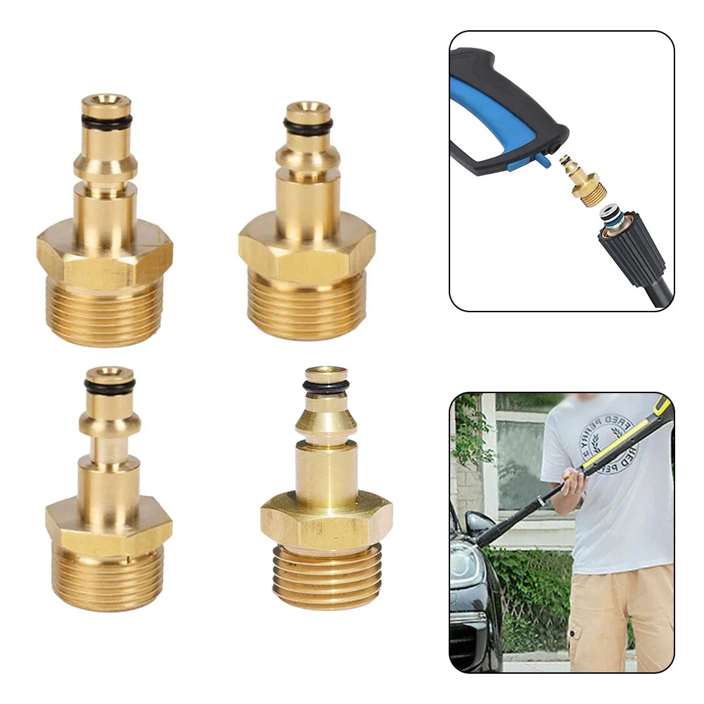 Brass M22 Male Thread Hose Pipe Adapter For High Pressure Washer Systems Supporting 220 Bar Maximum Operating Pressure
