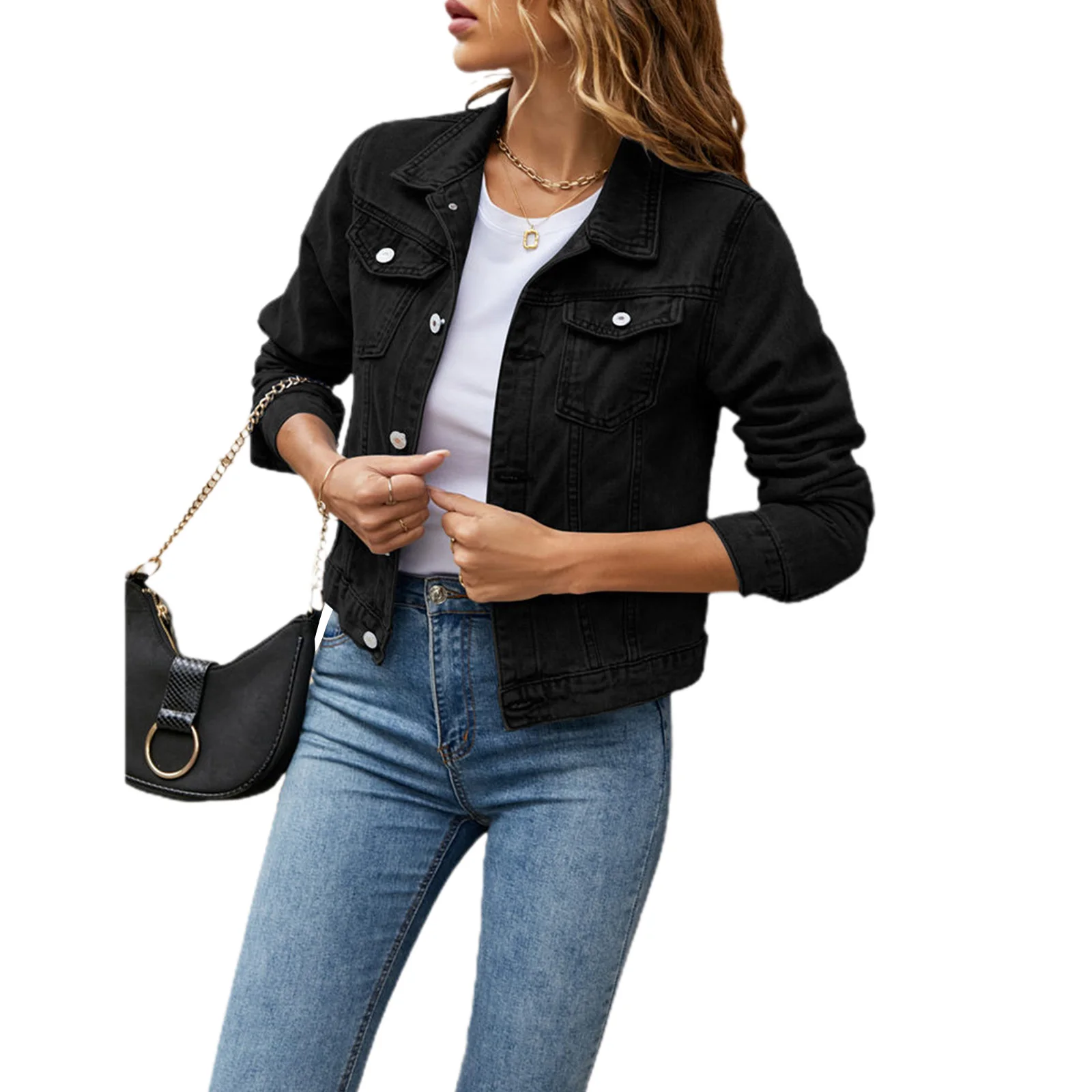 Goocheer Women Denim Jacket Blue 3