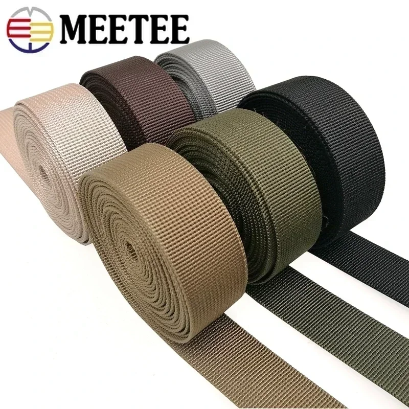 5Meter 20-38Mm Legergroen Nylon Singels Tape Trim Naaimateriaal Veiligheidsgordel Knapzak Riem Tas Gespen kleding Accessoires