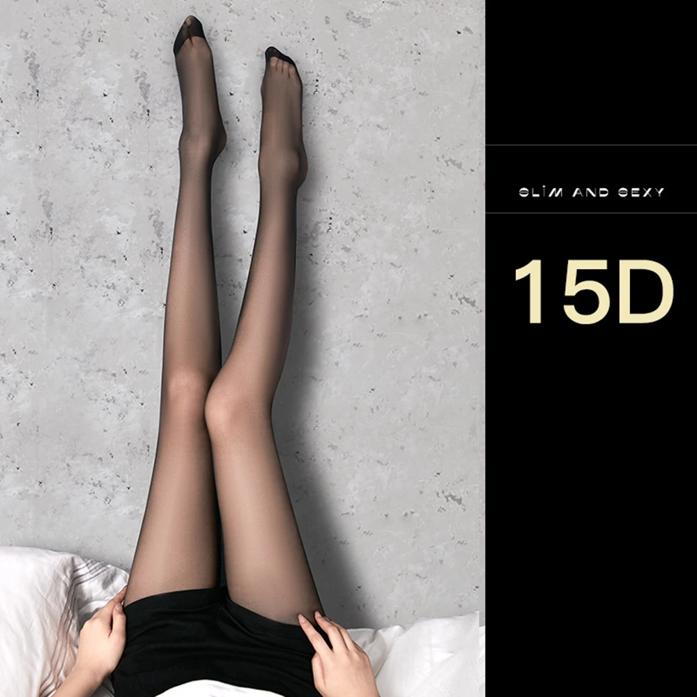 Schwarze Strümpfe Leggings Strumpfwaren schlank atmungsaktiv durchsichtig Anti-Haken ultra dünne Strumpfhose колготки женские medias Seiden strumpfhose – Detail 13