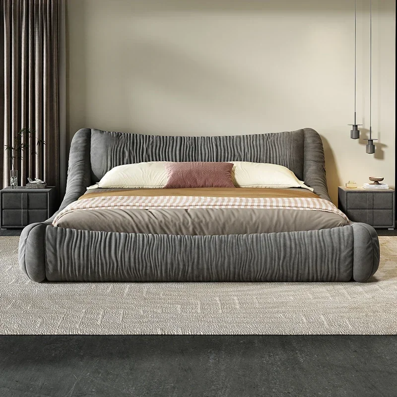 

Wide body large double bed Technology flannel Floor-to-ceiling household fabric Soft bed Embedded