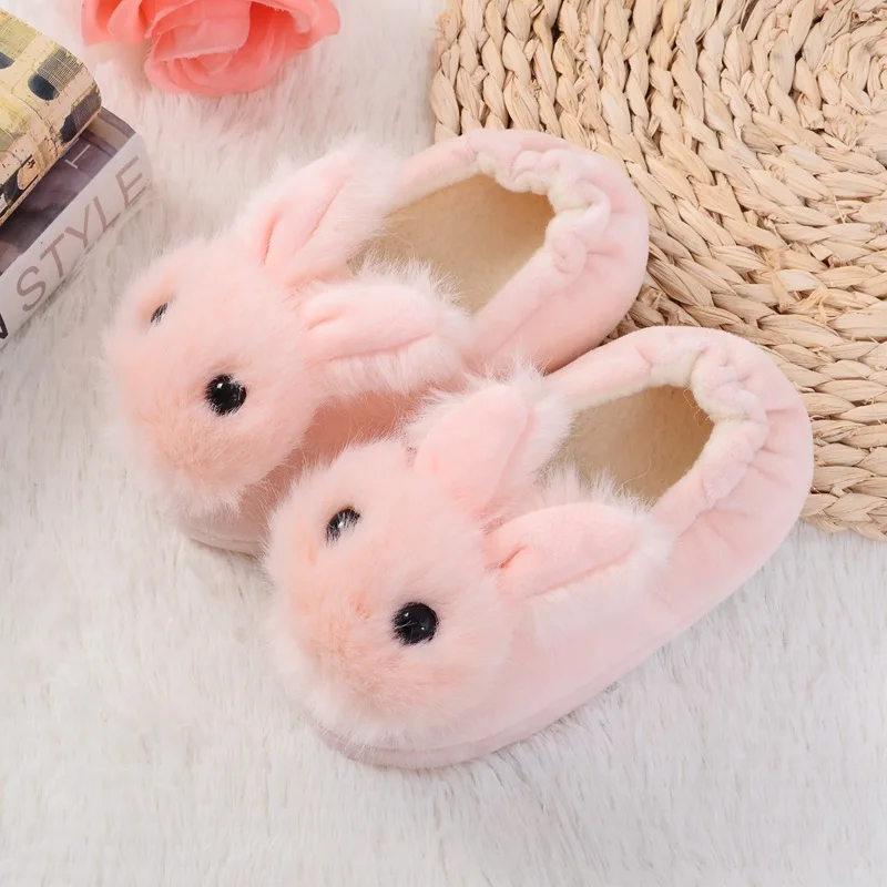 Fashion Toddler Girl Slippers for Home Gear Baby Items Loafers Plush Warm Cartoon Bunny Children Little Kid House Footwear Gifts