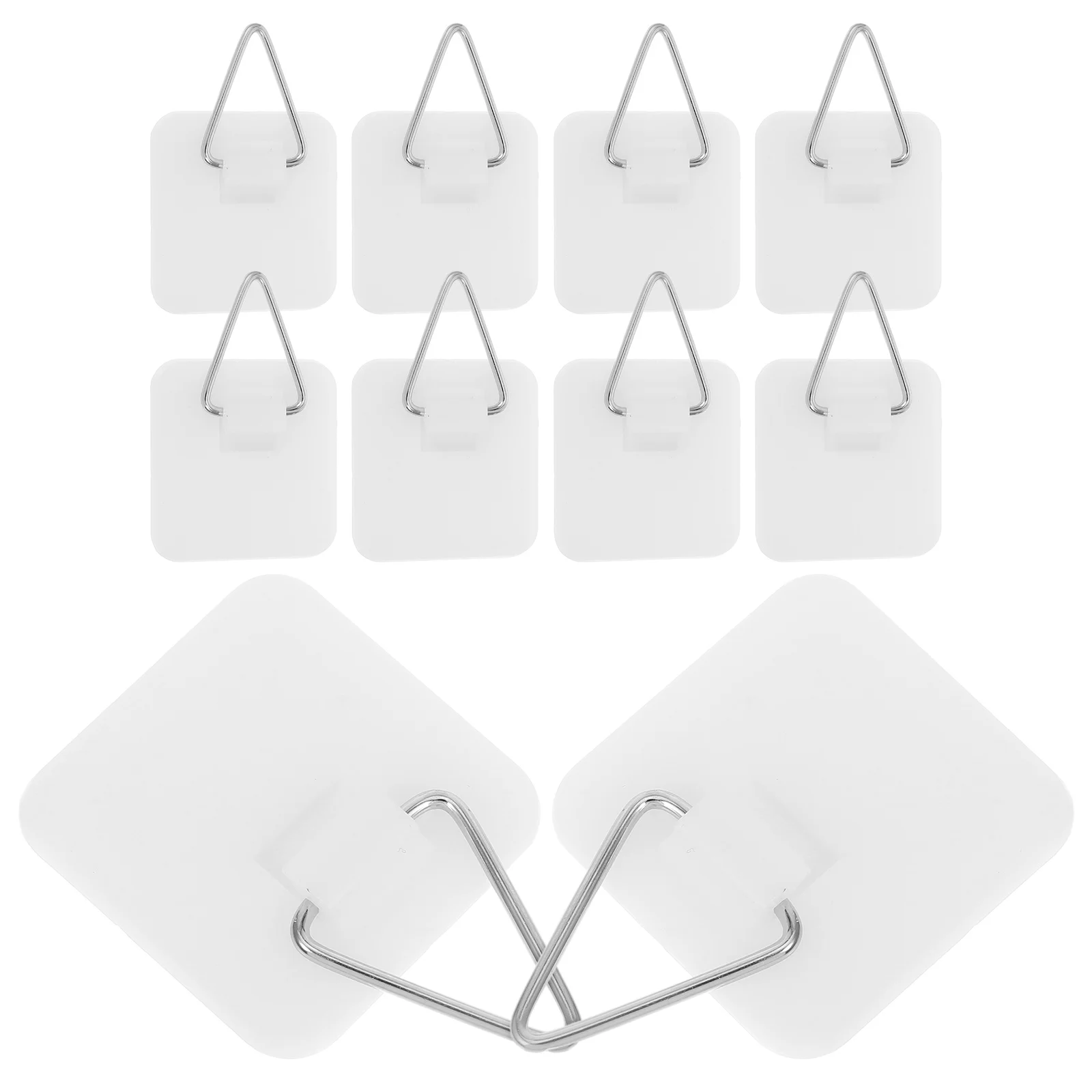 

10 Pcs Wall Hooks Adhesive Photo Frame Hanging Sticky Without Nails Small Plate Holder Foamboard Decorative Display Home