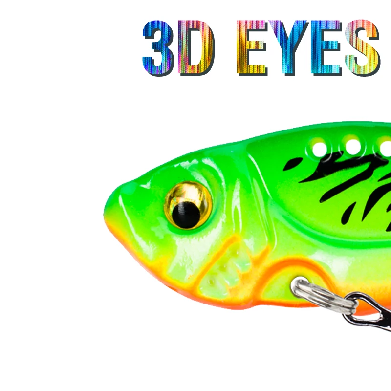6-teiliges Angelköder-Set 3/5/7/10/15/20g Sinkender VIB Harter Crankbait Metall 3D-Augen Wurfköder Spinner-Klingenköder mit Dreifachhaken – Detail 7