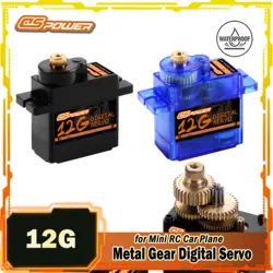 DSPOWER 12G Metal Gear Digital Servo Motor 4.8-6V for RC Micro Car 450 Helicoper SCX24 WLtoys K969 Mini Q Plane FPV Boat Robot