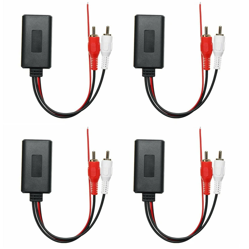 

4Pcs Car Wireless Bluetooth Module Music Adapter RCA AUX Audio Cable Universal 2RCA Interface Bluetooth Adapter 5-12V