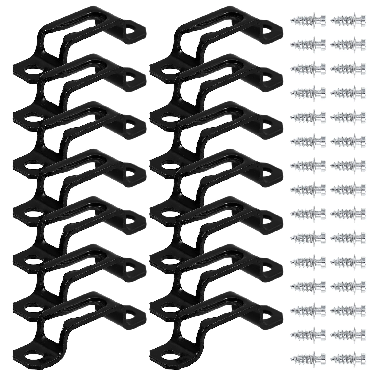 

30 pcs Furniture Connection Hidden Buckle Bookshelves Connector Replace Black Cabinet Fastener Metal Sofa Bracket Hidden Joint